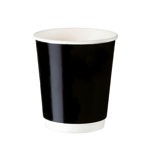 8 OZ Siyah Double Wall Karton Bardak (25’li Paket)
