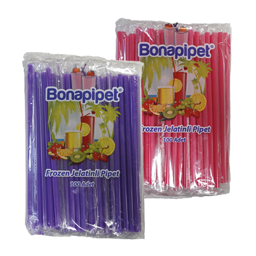 7 mm × 22 cm Jelatinli Frozen Pipet Renkli (100’lü Paket)