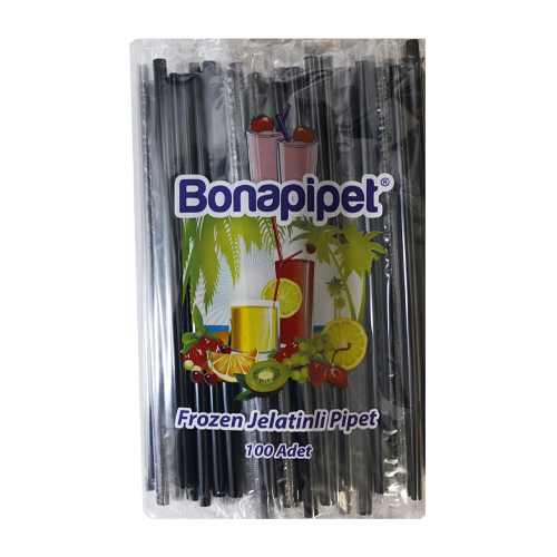 7 mm × 22 cm Jelatinli Frozen Pipet Siyah (100’lü Paket)