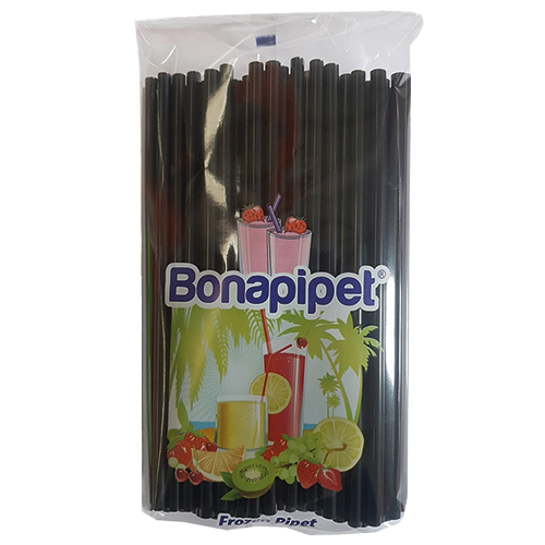 7 mm × 22 cm Frozen Düz Pipet Siyah (100’lü Paket)