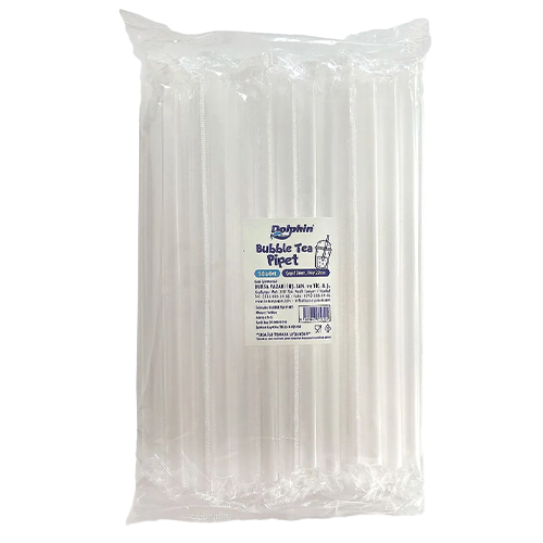 12 mm × 22 cm Dolphin Bubble Tea Pipet Şeffaf (50’li Paket)